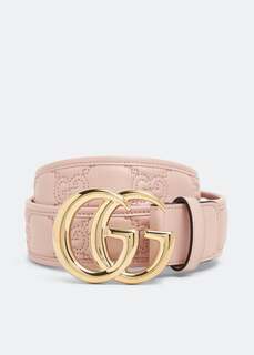 Ремень GUCCI GG Marmont matelassé wide belt, розовый