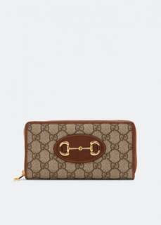 Кошелек GUCCI Horsebit 1955 zip around wallet, коричневый