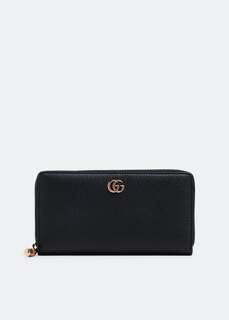 Кошелек GUCCI Bamboo puller zip-around wallet, черный