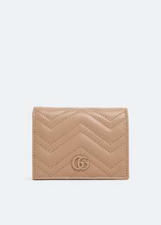 Кошелек GUCCI GG Marmont matelassé card case wallet, бежевый