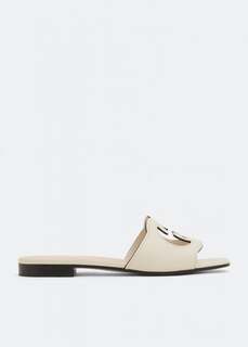 Сандалии GUCCI Interlocking G cut-out slide sandals, белый