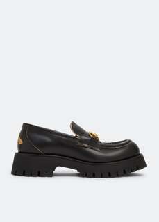 Лоферы GUCCI Horsebit lug sole loafers, черный