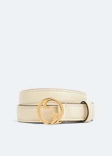 Ремень GUCCI Blondie thin belt, белый