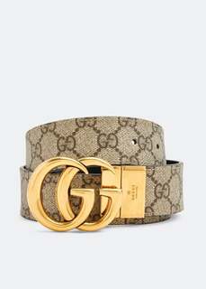 Ремень GUCCI GG Marmont reversible belt, бежевый