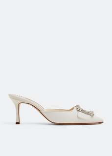 Мюли MANOLO BLAHNIK Maysale jewel mules, белый