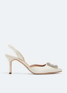 Туфли MANOLO BLAHNIK Hangisli slingback pumps, белый