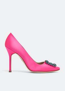 Атласные туфли MANOLO BLAHNIK Hangisi satin pumps, розовый