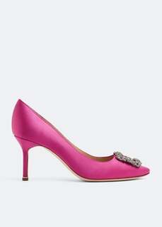 Атласные туфли MANOLO BLAHNIK Hangisi satin pumps, розовый