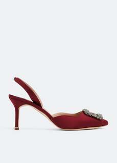 Туфли MANOLO BLAHNIK Hangisli slingback pumps, бордовый