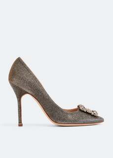 Туфли MANOLO BLAHNIK Hangisi lace pumps, металлик