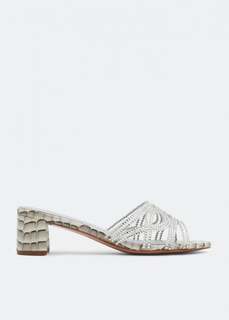 Сандалии NICOLI Calix crystal sandals, белый