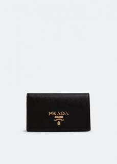 Картхолдер PRADA Leather card holder, черный