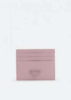 Картхолдер PRADA Saffiano leather cardholder, розовый