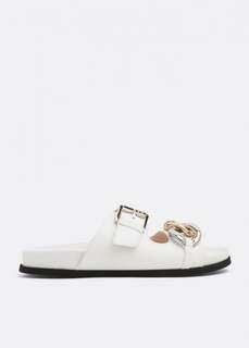 Сандалии NO.21 Chunky chain-embellished slide sandals, белый No21