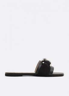 Сандалии NO.21 Chunky chain-embellished slide sandals, черный No21