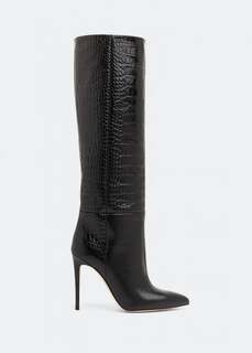 Ботинки PARIS TEXAS Croc-embossed leather boots, черный