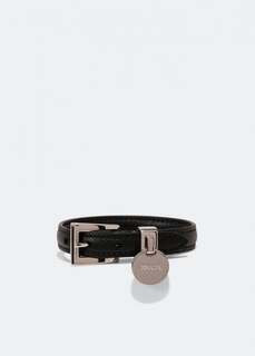 Браслет PRADA Saffiano leather bracelet, черный