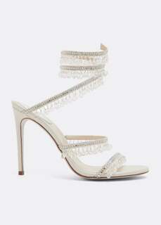 Сандалии RENÉ CAOVILLA Cleo crystal-embellished sandals, серый