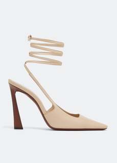 Туфли SAINT LAURENT Blade slingback pumps, бежевый