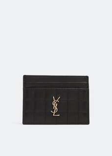 Картхолдер SAINT LAURENT Cassandre card case, черный