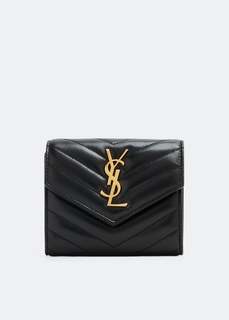 Кошелек SAINT LAURENT Monogram tri-fold wallet, черный