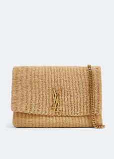 Сумка SAINT LAURENT Kate medium supple chain bag, бежевый