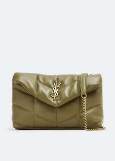 Кошелек SAINT LAURENT Loulou Puffer chain wallet bag, зеленый