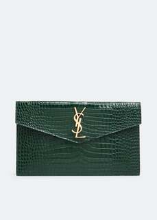 Клатч SAINT LAURENT Uptown pouch, зеленый