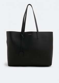 Сумка-тоут SAINT LAURENT Leather shopping tote bag, черный