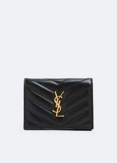 Картхолдер SAINT LAURENT Cassandre flap card case, черный