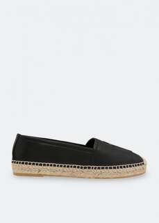 Эспадрильи SAINT LAURENT Monogram leather espadrilles, черный