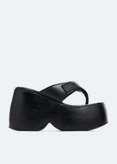 Сандалии SCHUTZ Platform flip-flop wedge sandals, черный
