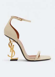 Босоножки SAINT LAURENT Opyum leather sandals, бежевый