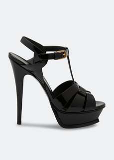 Сандалии SAINT LAURENT Tribute platform sandals, черный