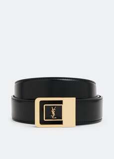 Ремень SAINT LAURENT Monogram buckle belt, черный