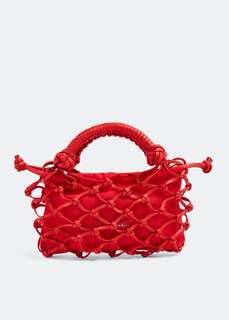 Сумка-тоут STUDIO AMELIA Trellis knotted mini tote bag, красный