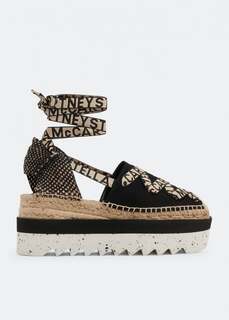 Эспадрильи STELLA MCCARTNEY Gaia canvas wedge espadrilles, черный