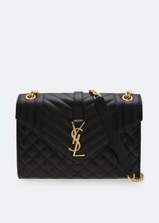 Сумка SAINT LAURENT Envelope medium chain bag, черный