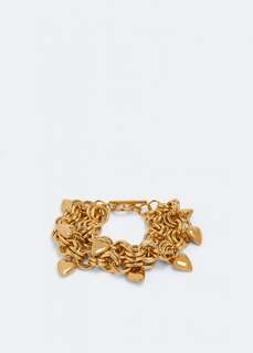 Браслет SAINT LAURENT Multi cable chain &amp; heart charm bracelet, золотой