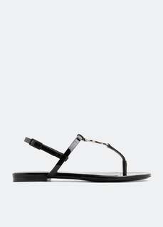 Сандалии SAINT LAURENT Cassandra flat sandals, черный