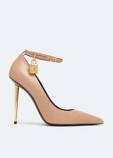 Туфли TOM FORD Padlock pointy pumps, бежевый