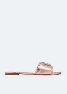 Шлепанцы TORY BURCH Eleanor Pavé slides, розовый