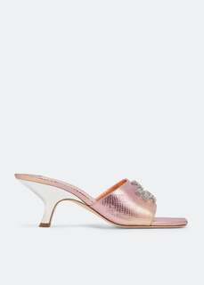 Сандалии TORY BURCH Eleanor Pavé mule sandals, розовый