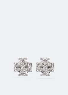 Серьги TORY BURCH Kira pavé stud earrings, серебряный