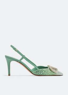 Туфли VALENTINO GARAVANI VLogo Signature embellished pumps, зеленый