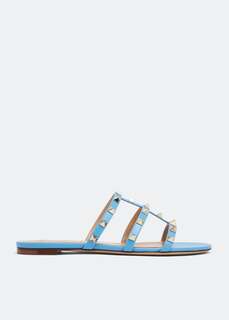 Сандалии VALENTINO GARAVANI Rockstud flat sandals, синий