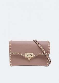 Сумка VALENTINO GARAVANI Rockstud small crossbody bag, бежевый