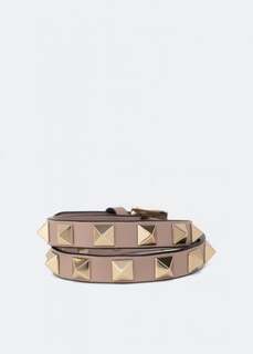 Браслет VALENTINO GARAVANI Rockstud double-wrap bracelet, розовый