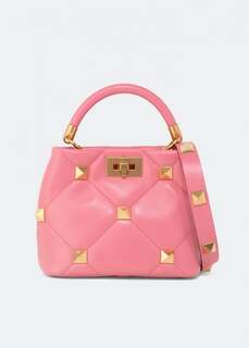 Сумка VALENTINO GARAVANI Roman Stud small top handle bag, розовый