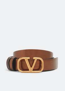 Ремень VALENTINO GARAVANI VLogo Signature reversible belt, металлик